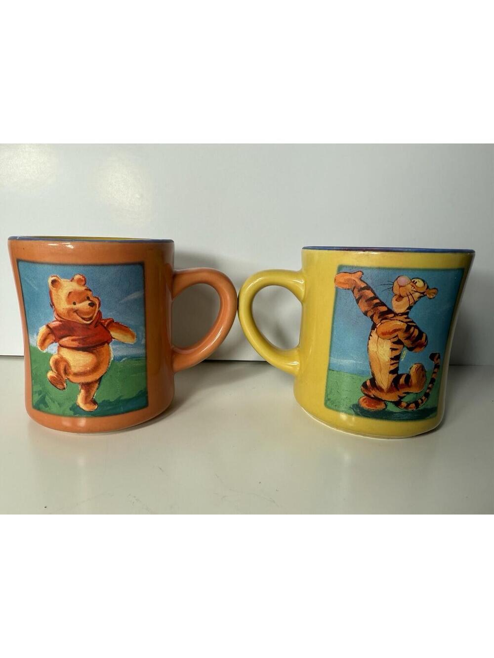 Vintage Disney Store Winnie the Pooh & Tigger Coffee Cups Mugs 12 oz Set Of 2 - Picture 2 of 4